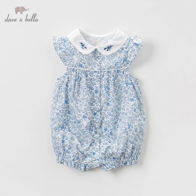 Dbm10339 Dave Bella Newborn Baby Girls Fashion Cotton Floral Jumpsuits Infant Toddler Clothes Children Summer Romper 1 Piece